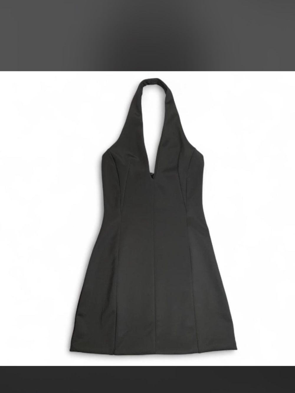 NAMA Scuba Plunge Mini Dress Small Black Halter Deep V-neck Revenge Dress Travel